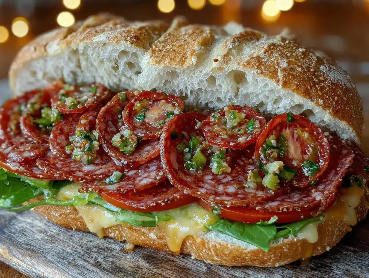 Classic Italian Sub Sandwich preparation steps