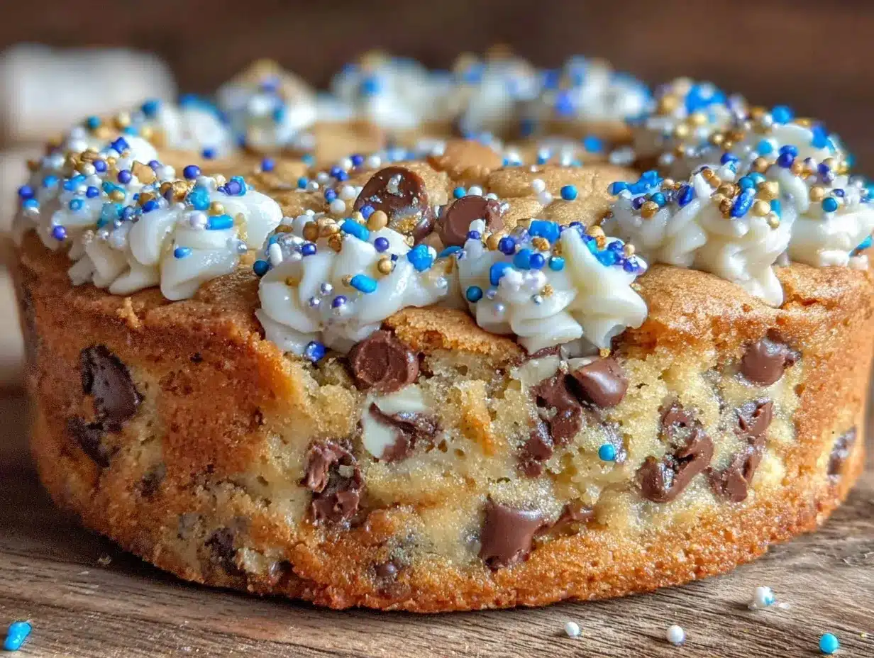 congratulations grad chocolate chip cookie cake preparation steps