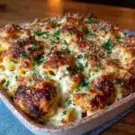 creamy chicken Alfredo baked ziti - featured image