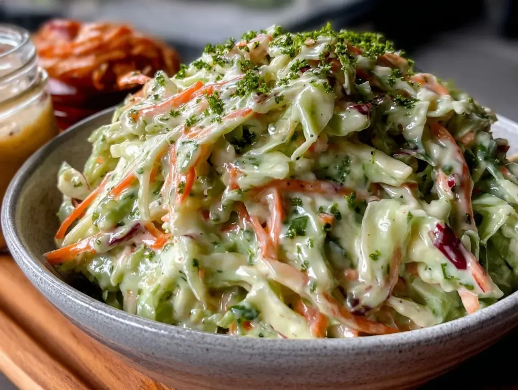 creamy coleslaw with tangy apple cider vinegar dressing - featured image