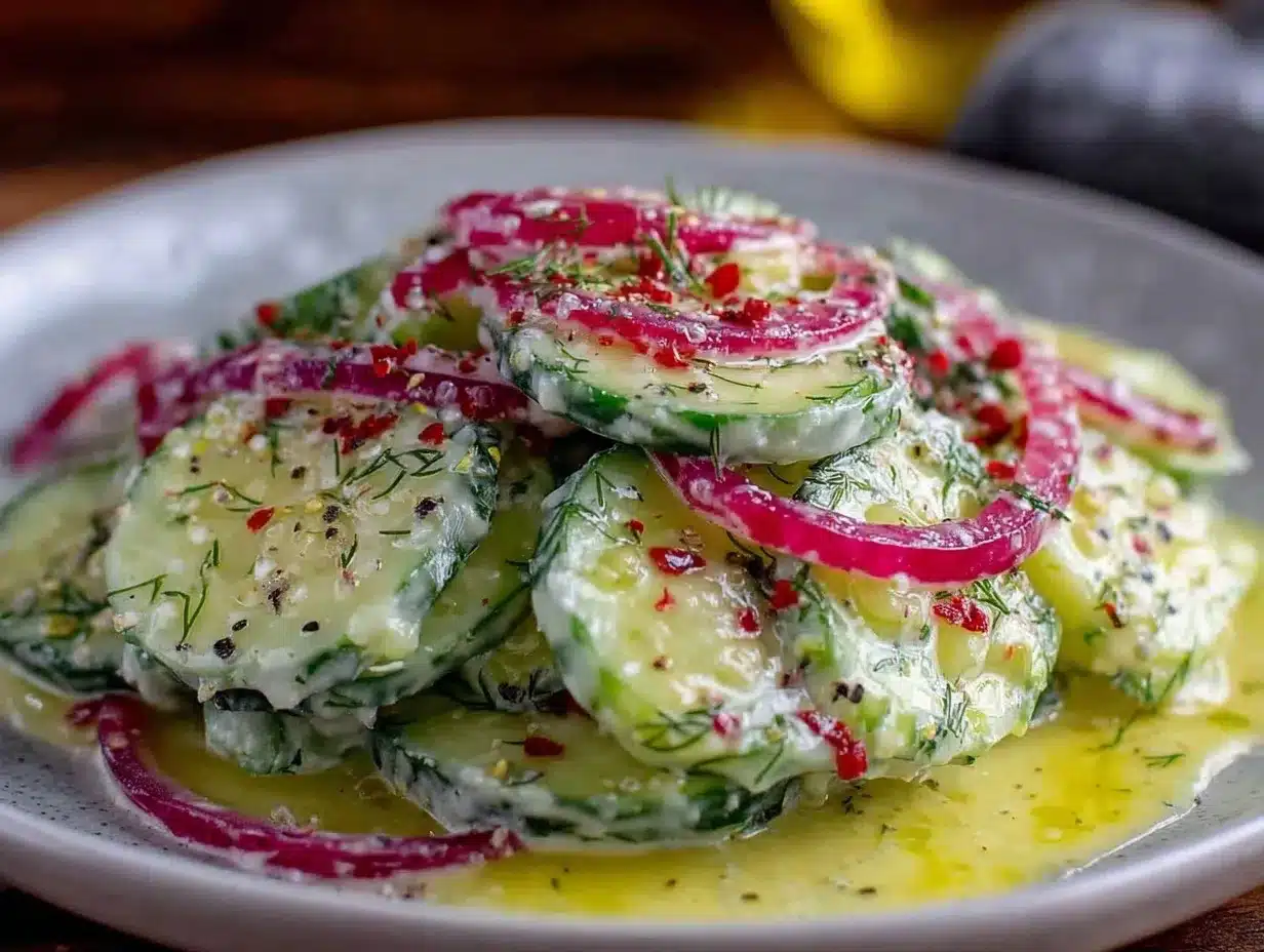 creamy dill cucumber salad preparation steps