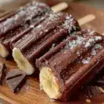 creamy frozen chocolate-covered banana pops recipe - featured image