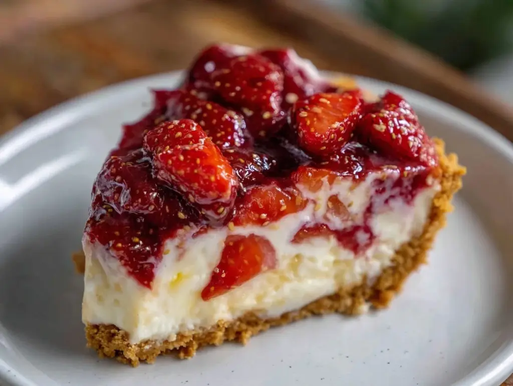 creamy frozen strawberry lemonade pie - featured image