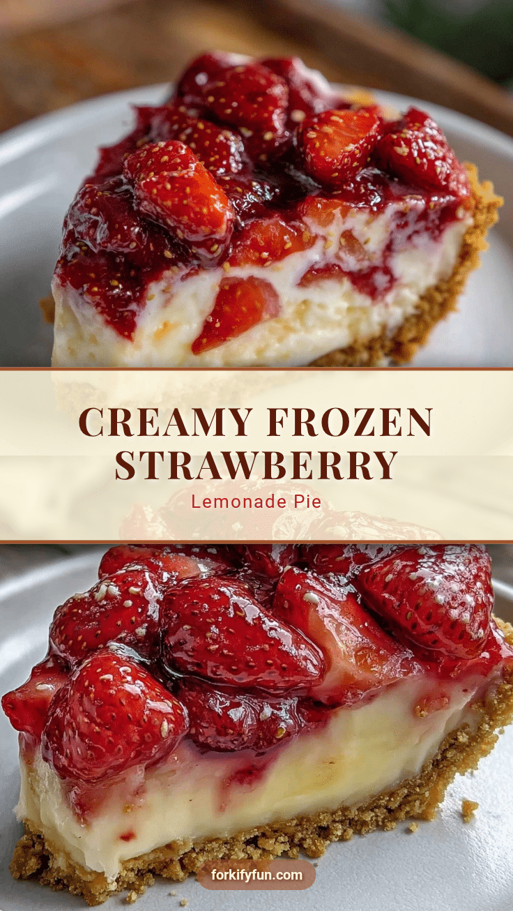 creamy frozen strawberry lemonade pie recipe