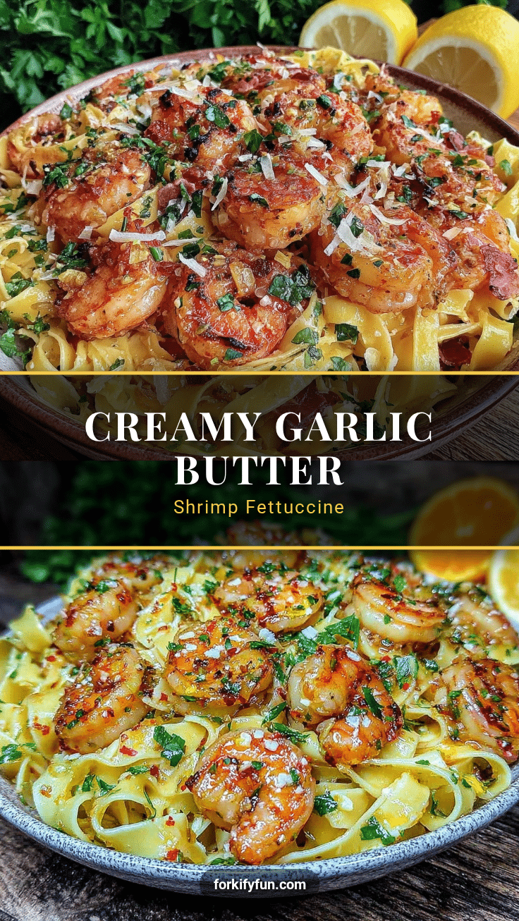 creamy garlic butter shrimp fettuccine recipe