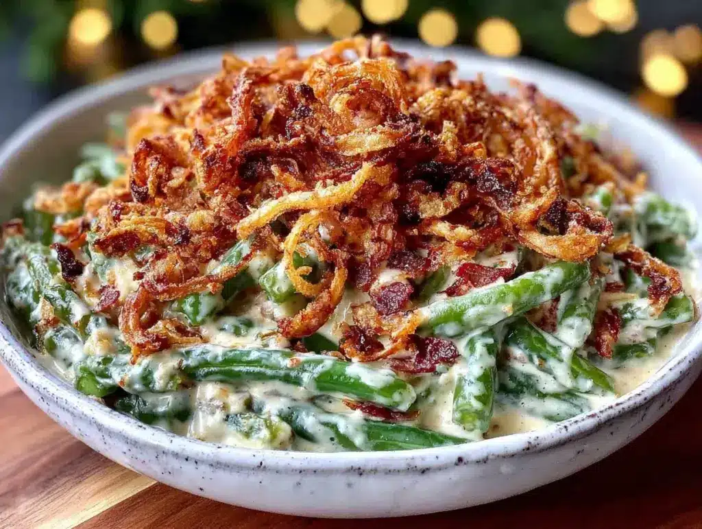 creamy green bean casserole - featured image