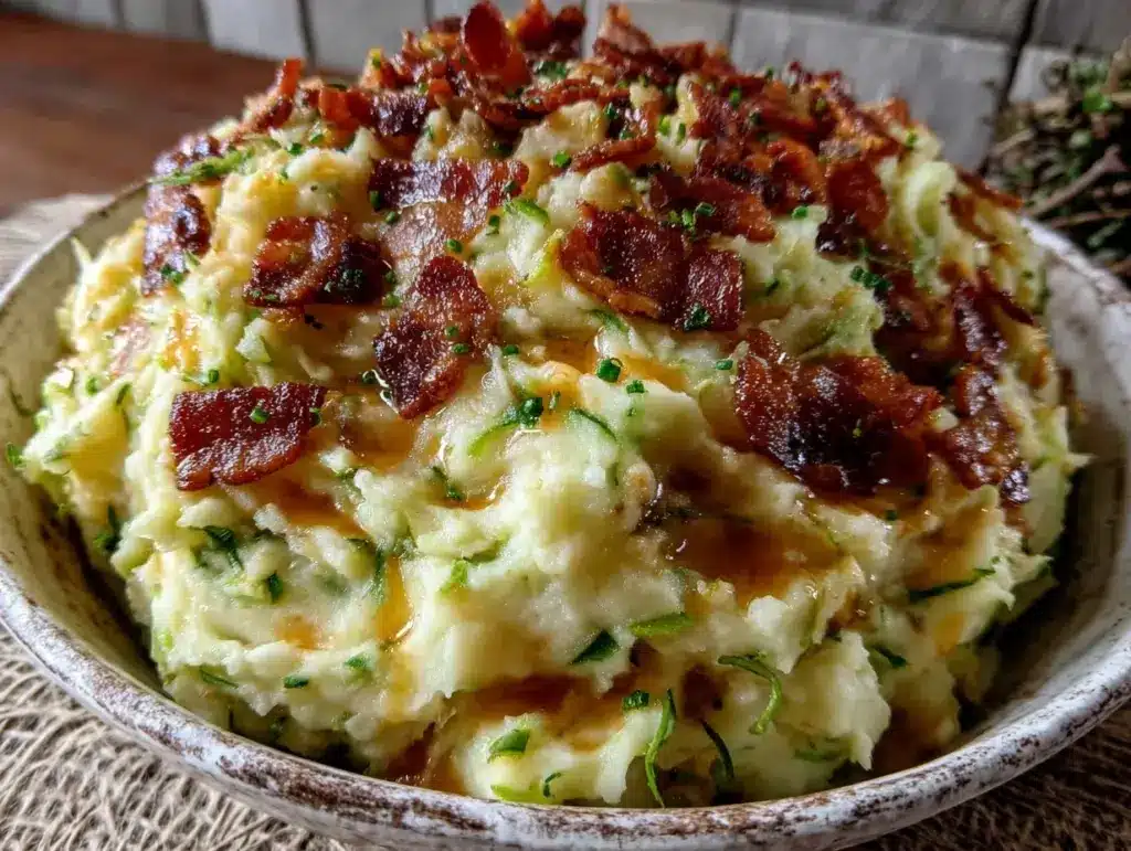 creamy irish colcannon mashed potatoes - featured image