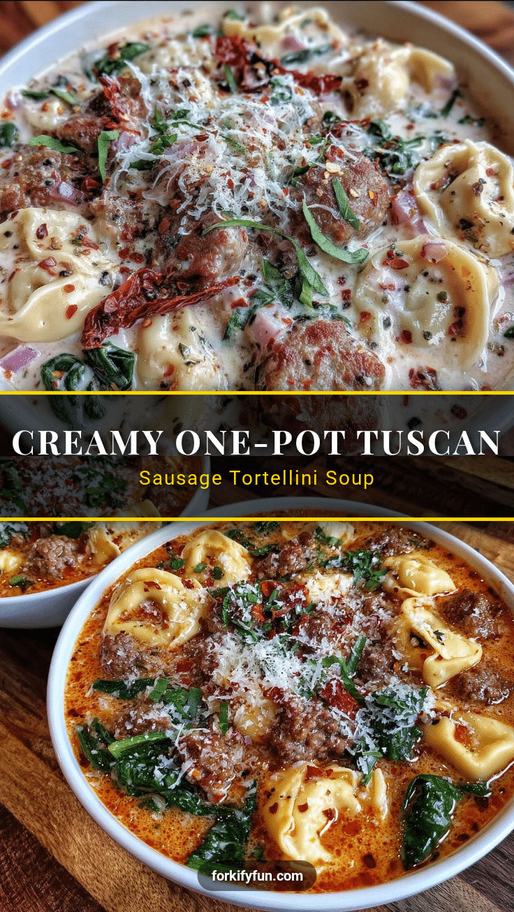 creamy one-pot tuscan sausage tortellini soup recipe