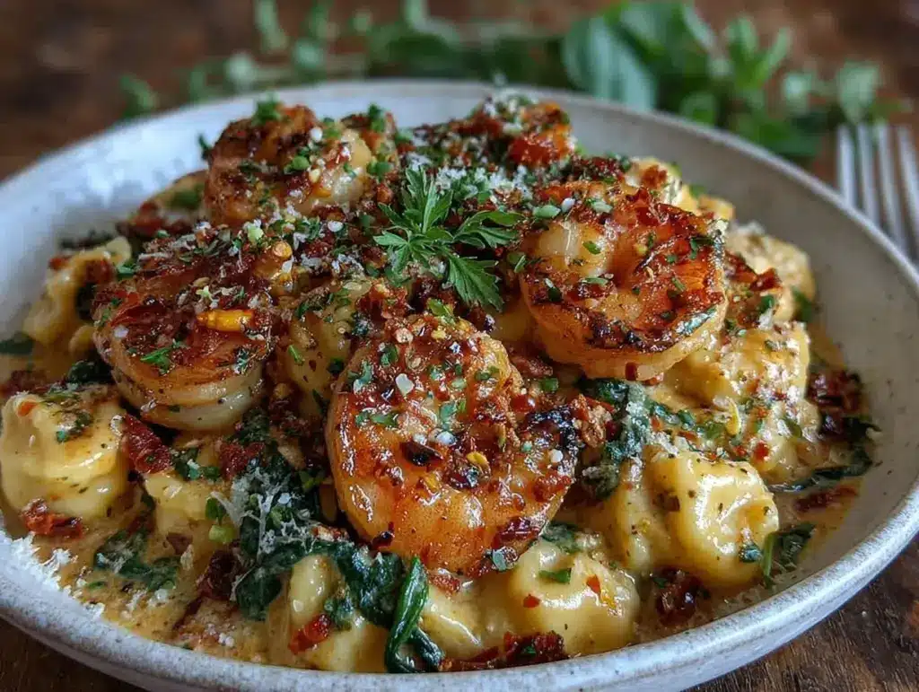 creamy tuscan shrimp pasta - featured image