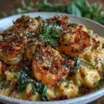 creamy tuscan shrimp pasta - featured image