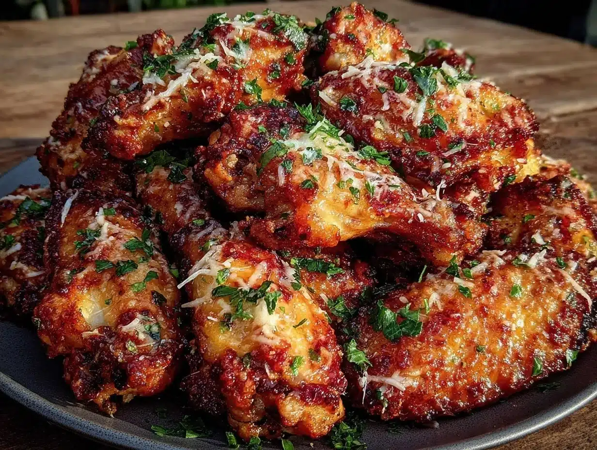 crispy air fryer garlic parmesan wings preparation steps