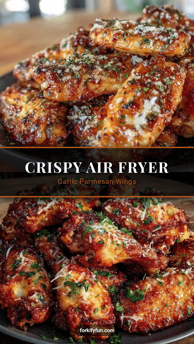 crispy air fryer garlic parmesan wings recipe