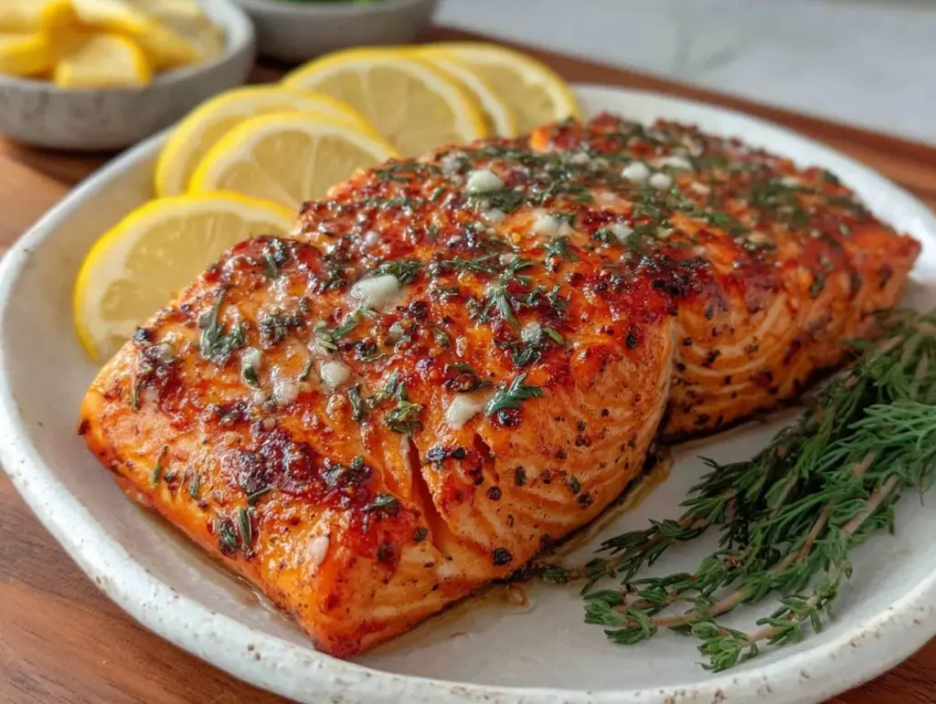 crispy air fryer salmon - featured image