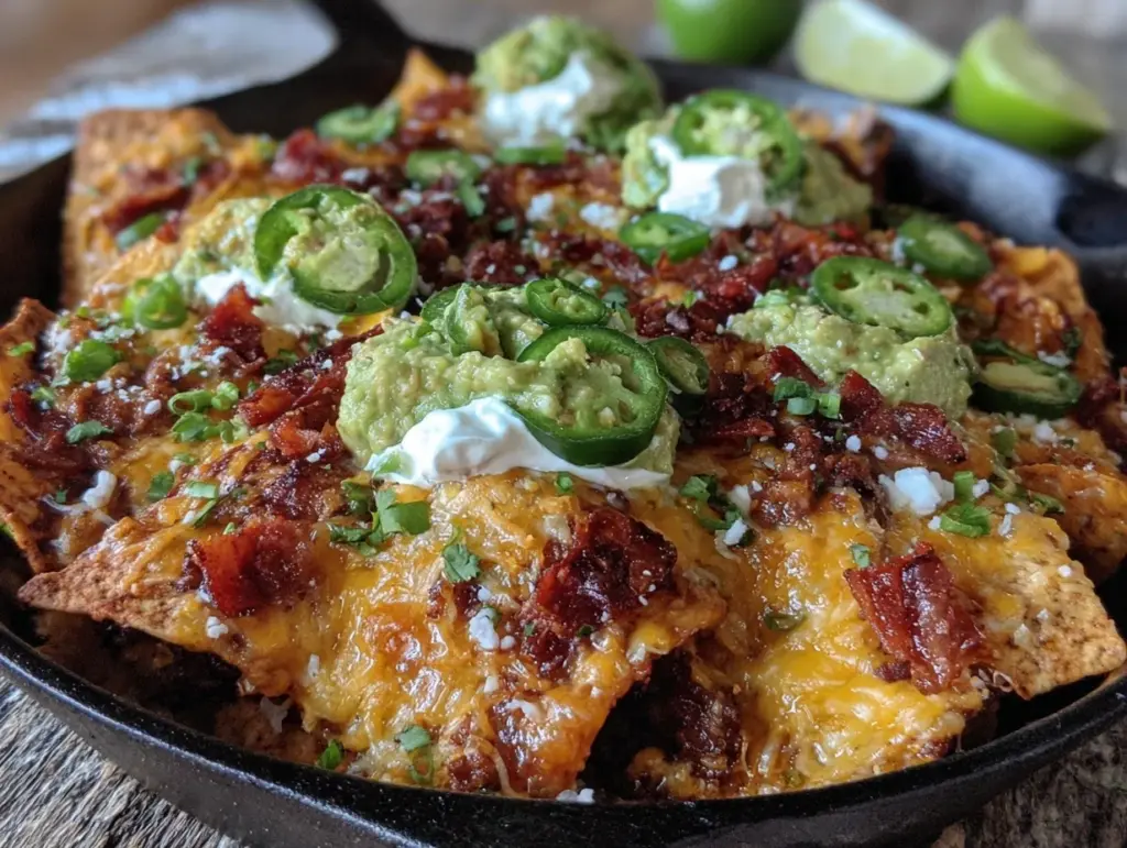 crispy cast iron skillet nachos - featured image
