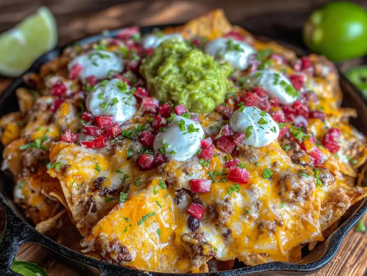 crispy cast iron skillet nachos preparation steps