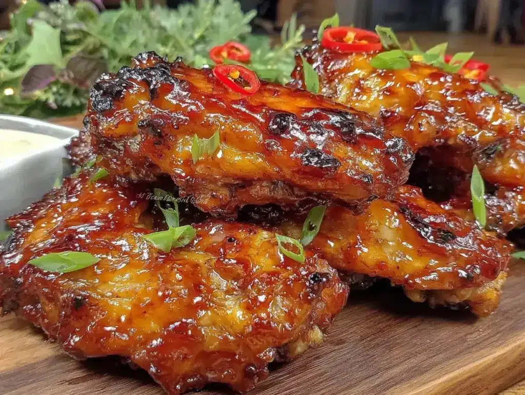 crispy grilled honey sriracha chicken wings - featured image