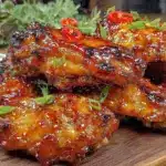 crispy grilled honey sriracha chicken wings - featured image