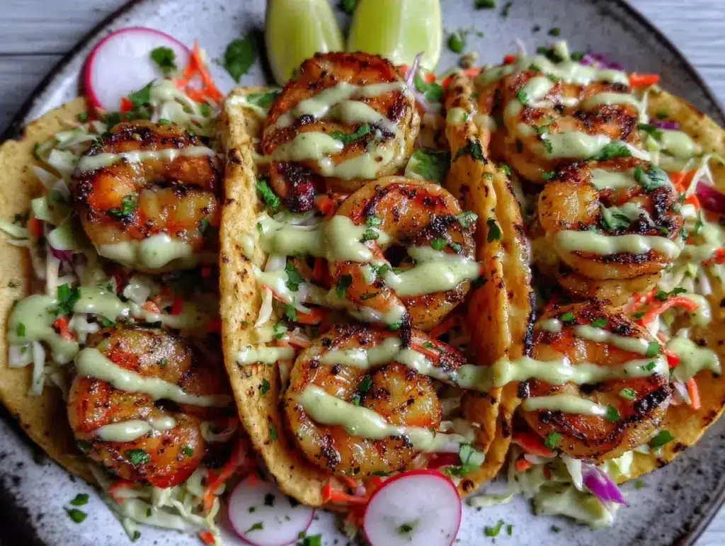 crispy grilled shrimp tacos - featured image