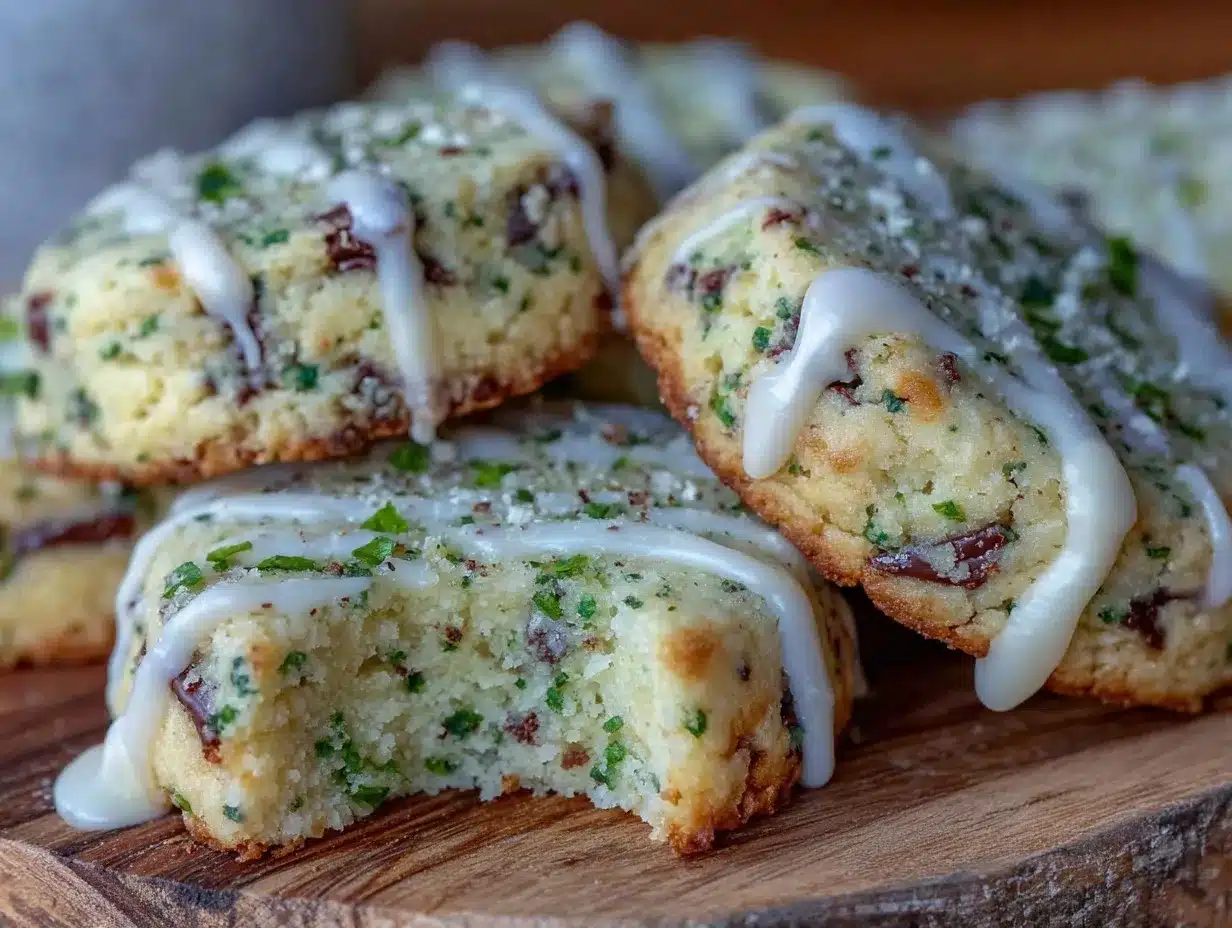 crispy mint chocolate chip shortbread cookies preparation steps