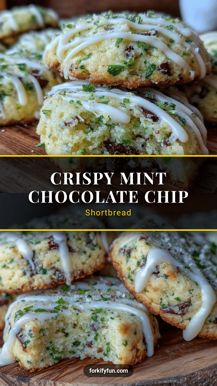 crispy mint chocolate chip shortbread cookies recipe