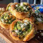 crispy shamrock spinach and feta pinwheels - featured image