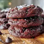 double chocolate brownie mix cookies - featured image
