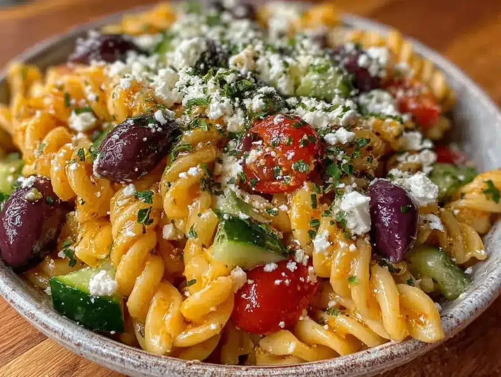 easy greek pasta salad - featured image