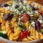 easy greek pasta salad - featured image