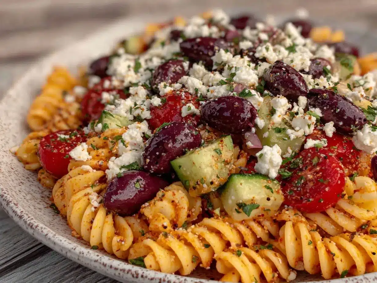 easy greek pasta salad preparation steps