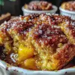 easy peach cobbler - featured image