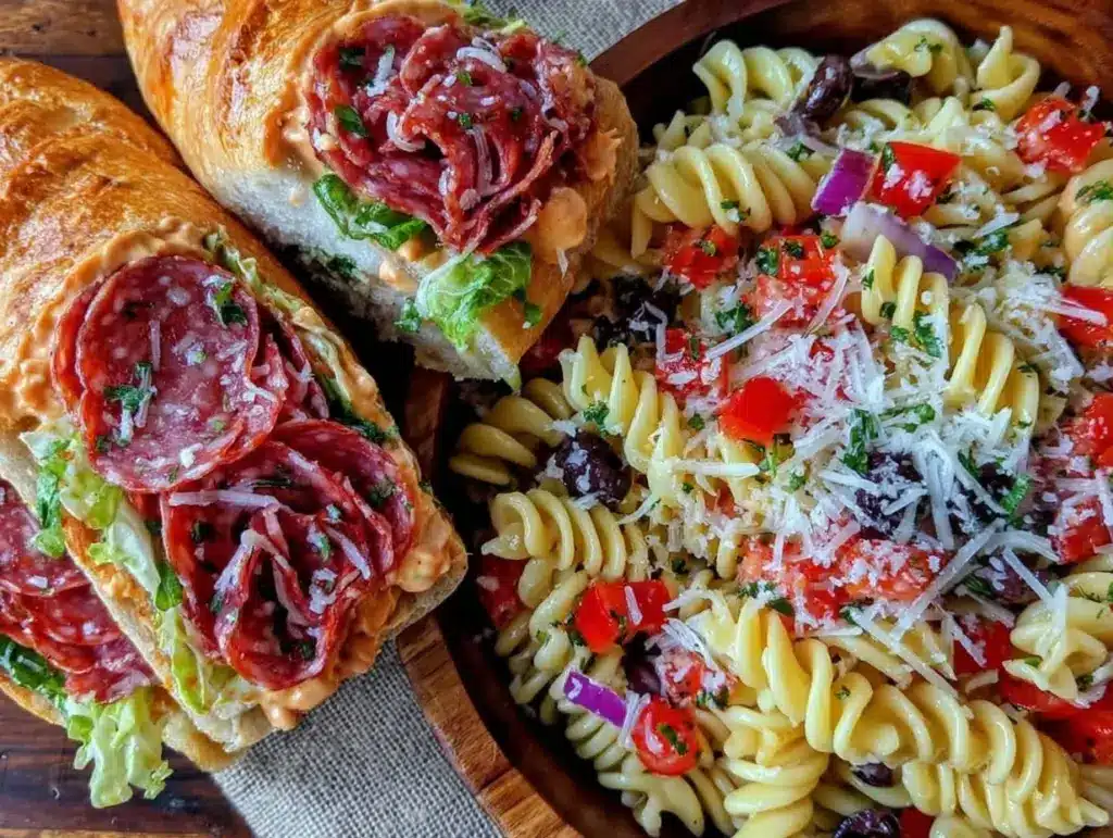 flavorful grinder italian sub pasta salad - featured image