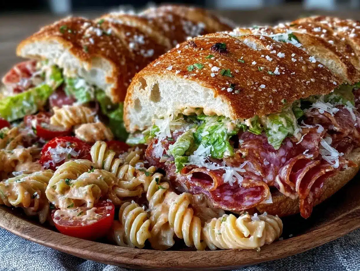 flavorful grinder italian sub pasta salad preparation steps