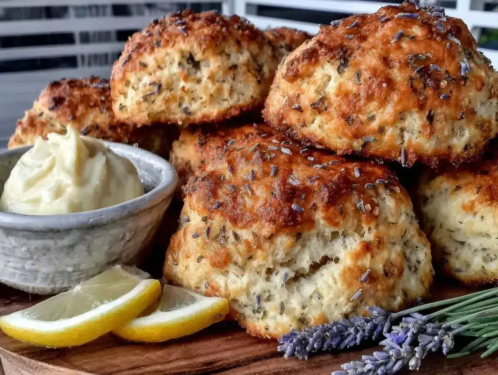 fluffy lemon lavender scones - featured image