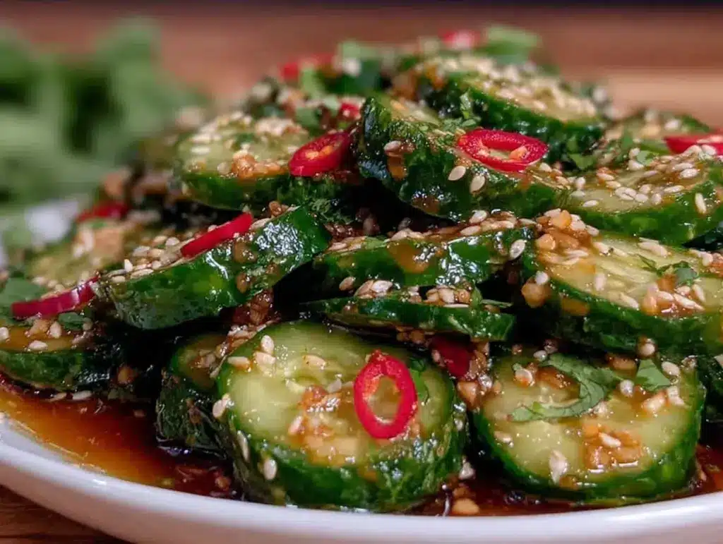 fresh asian cucumber salad - featured image