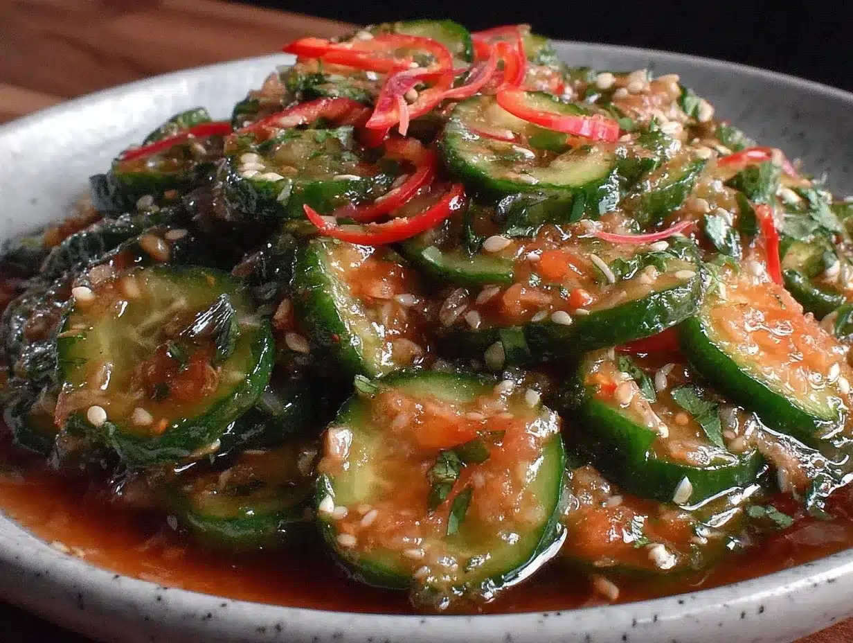 fresh asian cucumber salad preparation steps