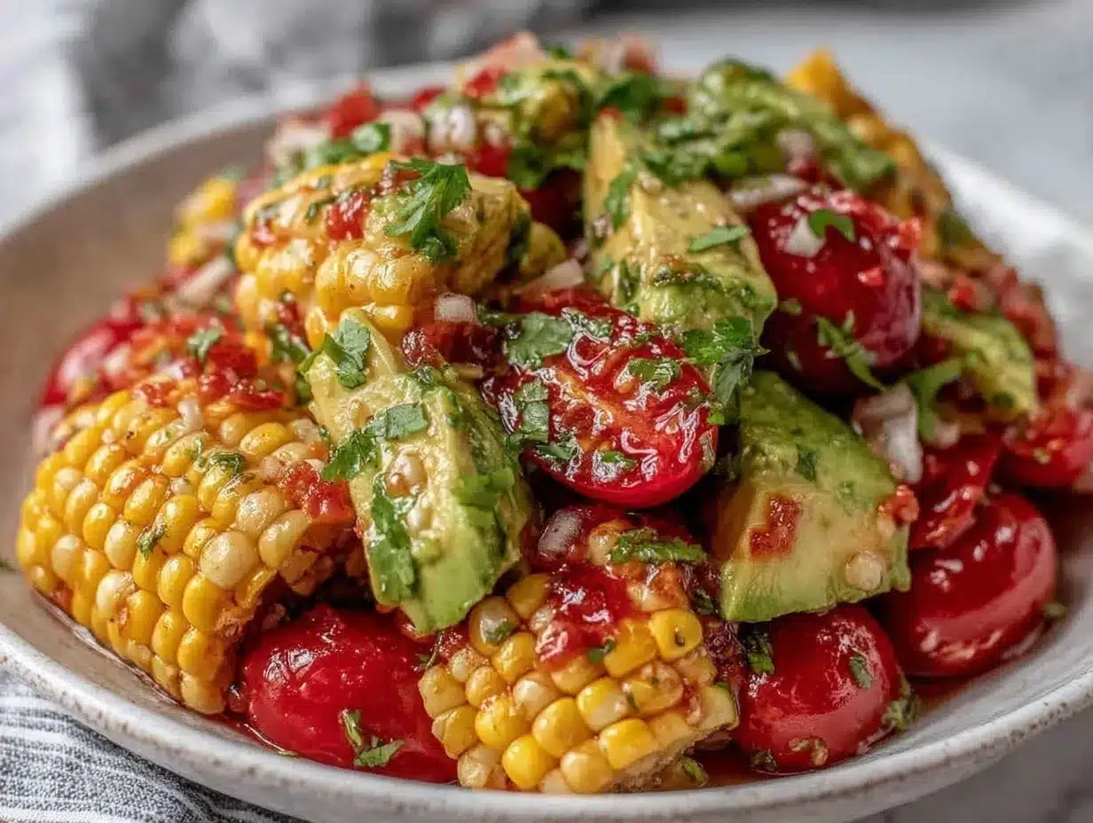 fresh avocado corn salad preparation steps