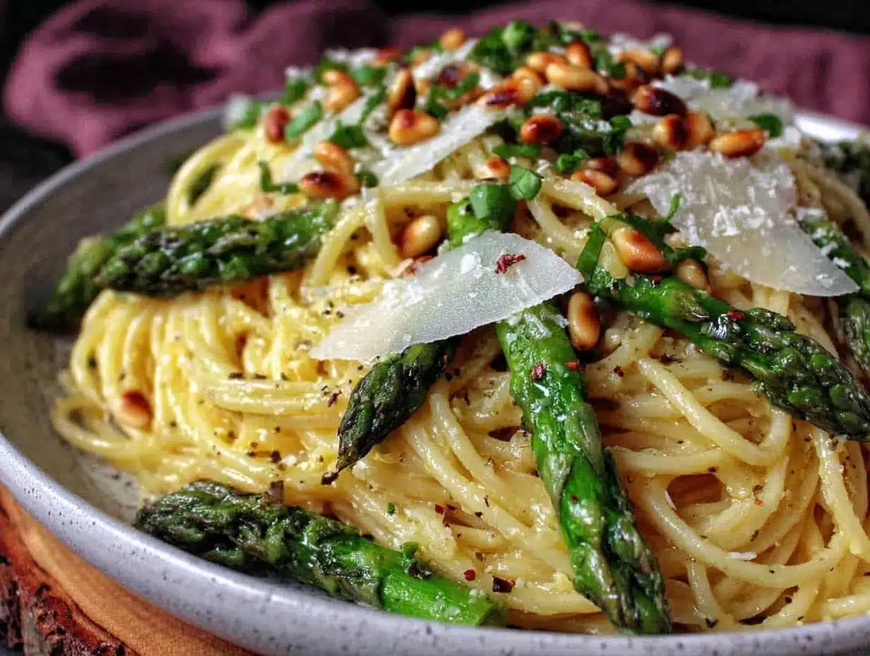 fresh lemon asparagus pasta preparation steps