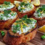 Fresh Spring Pea and Lemon Ricotta Bruschetta - featured image