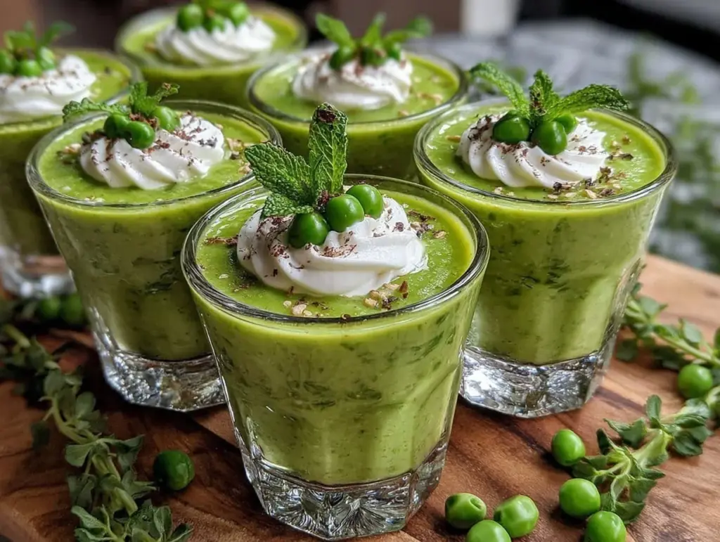 fresh spring pea and mint soup shooters - featured image