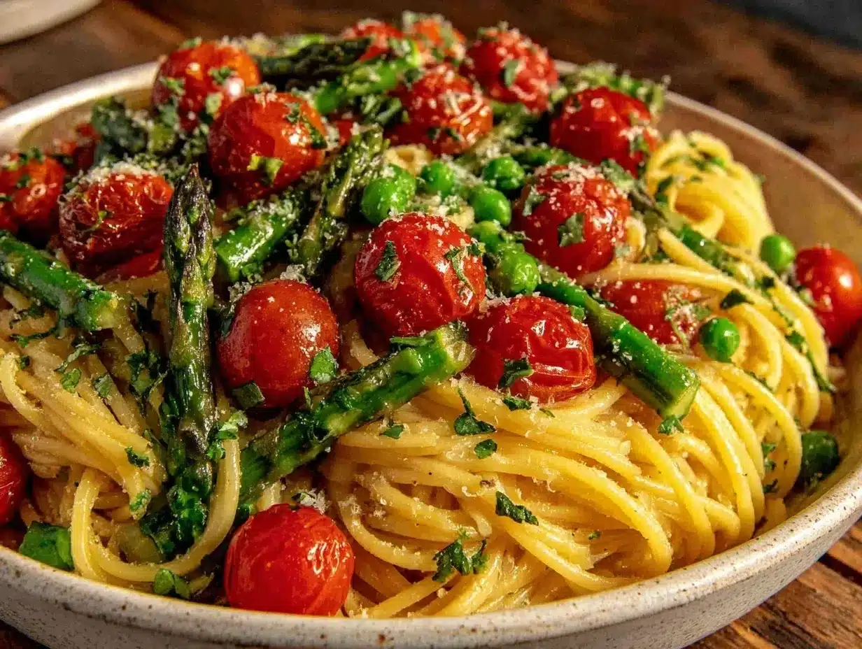 fresh spring vegetable primavera preparation steps