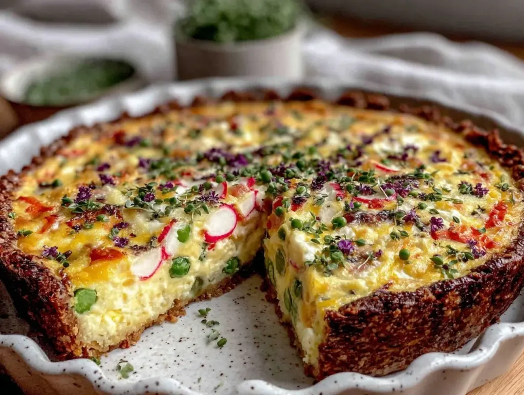fresh spring vegetable quiche - featured image