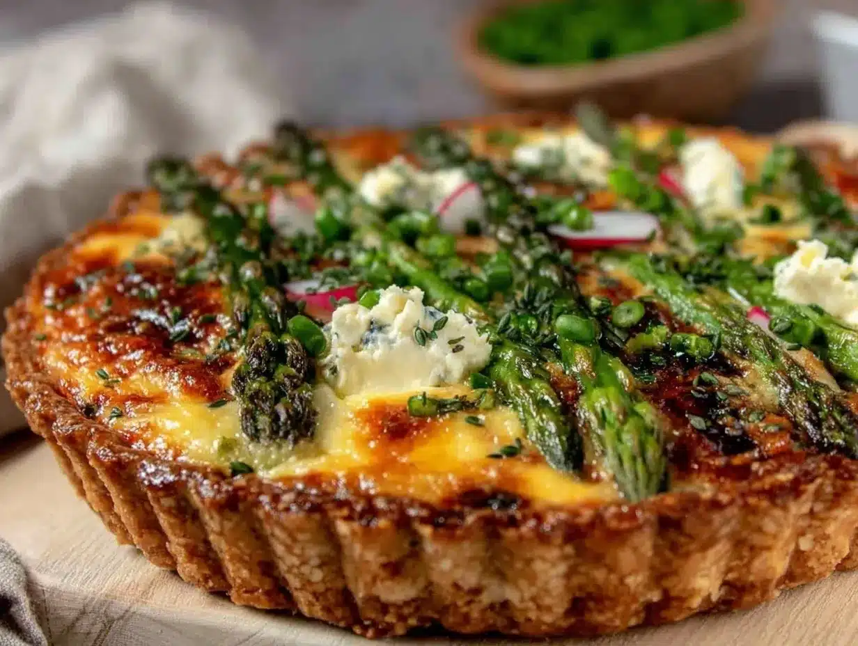 fresh spring vegetable quiche preparation steps