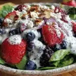 fresh summer berry spinach salad - featured image