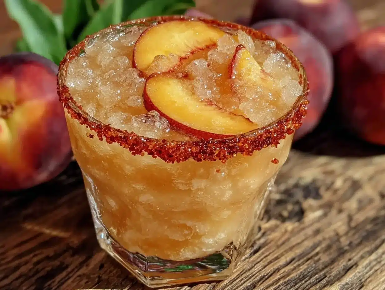 frozen peach margarita - featured image