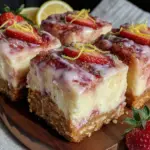 frozen strawberry lemonade cheesecake bars - featured image