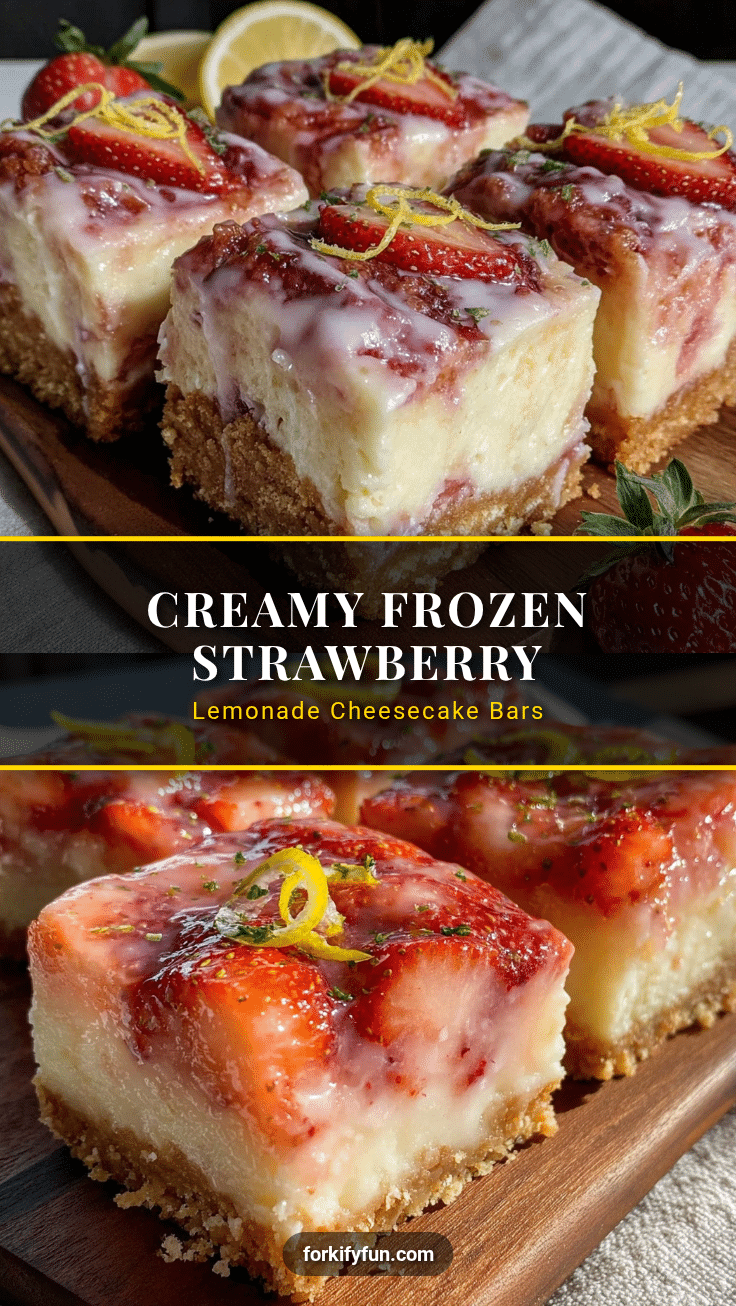 frozen strawberry lemonade cheesecake bars recipe