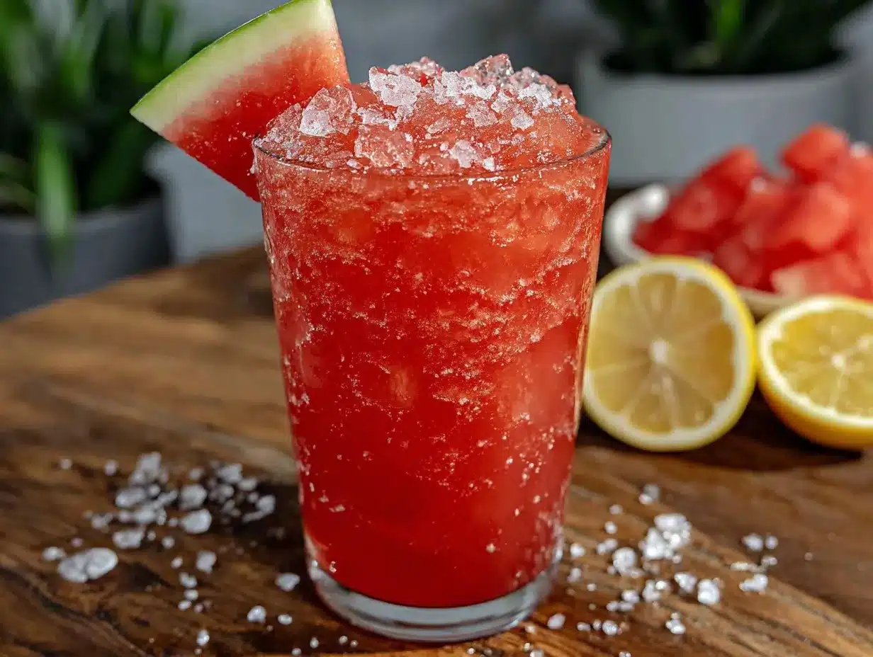 frozen watermelon lemonade slushie preparation steps