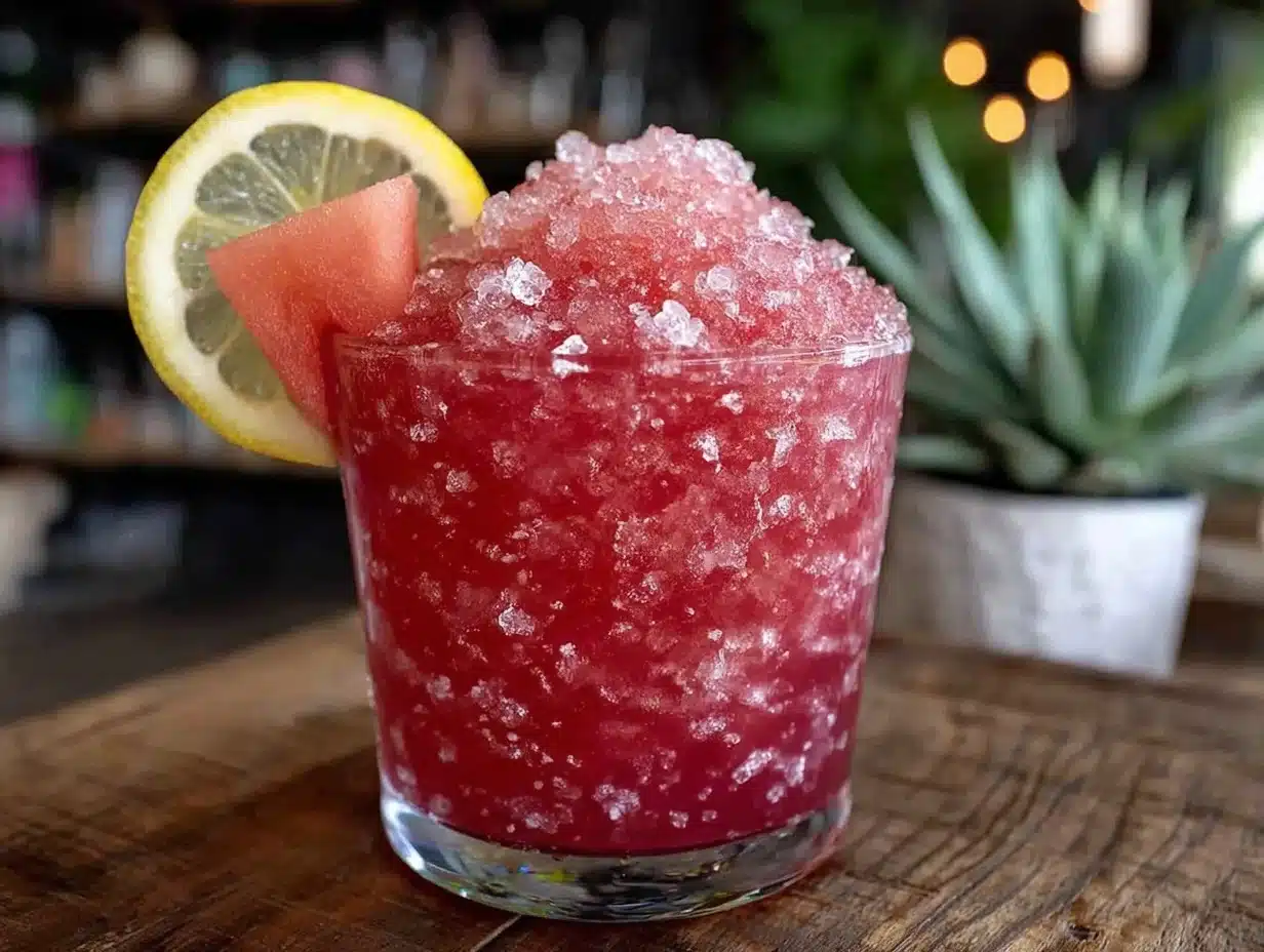 frozen watermelon lemonade slushie - featured image