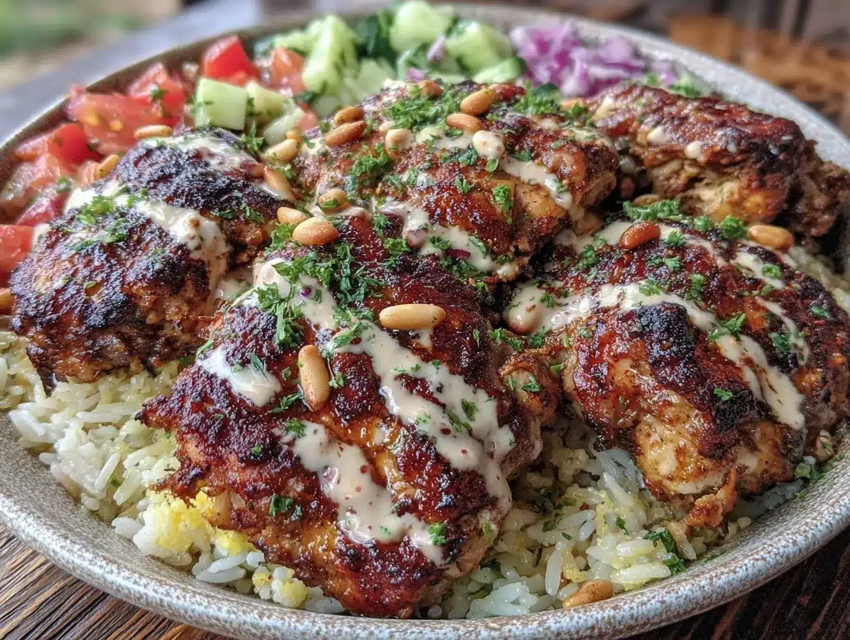 grilled chicken shawarma bowls preparation steps