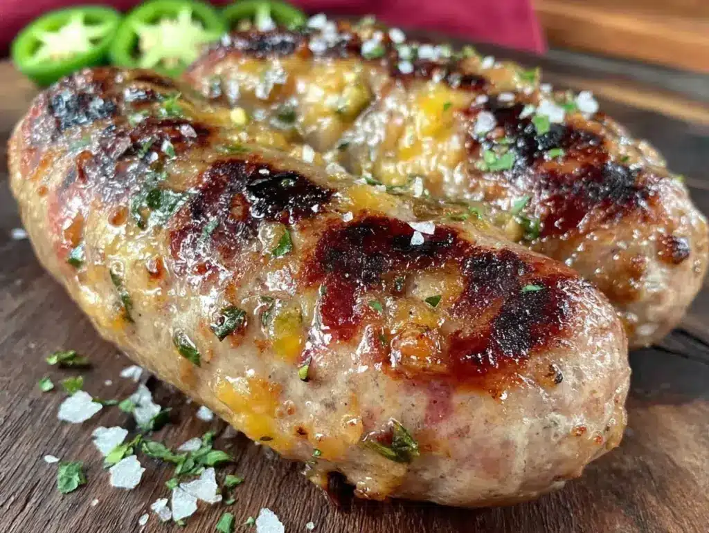 grilled jalapeño cheddar bratwurst - featured image